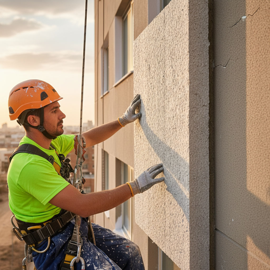 Rehabilitación de fachadas aislante térmico