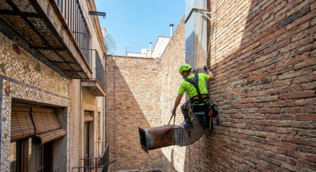 Sustitución de conductos de aire en patio de luces